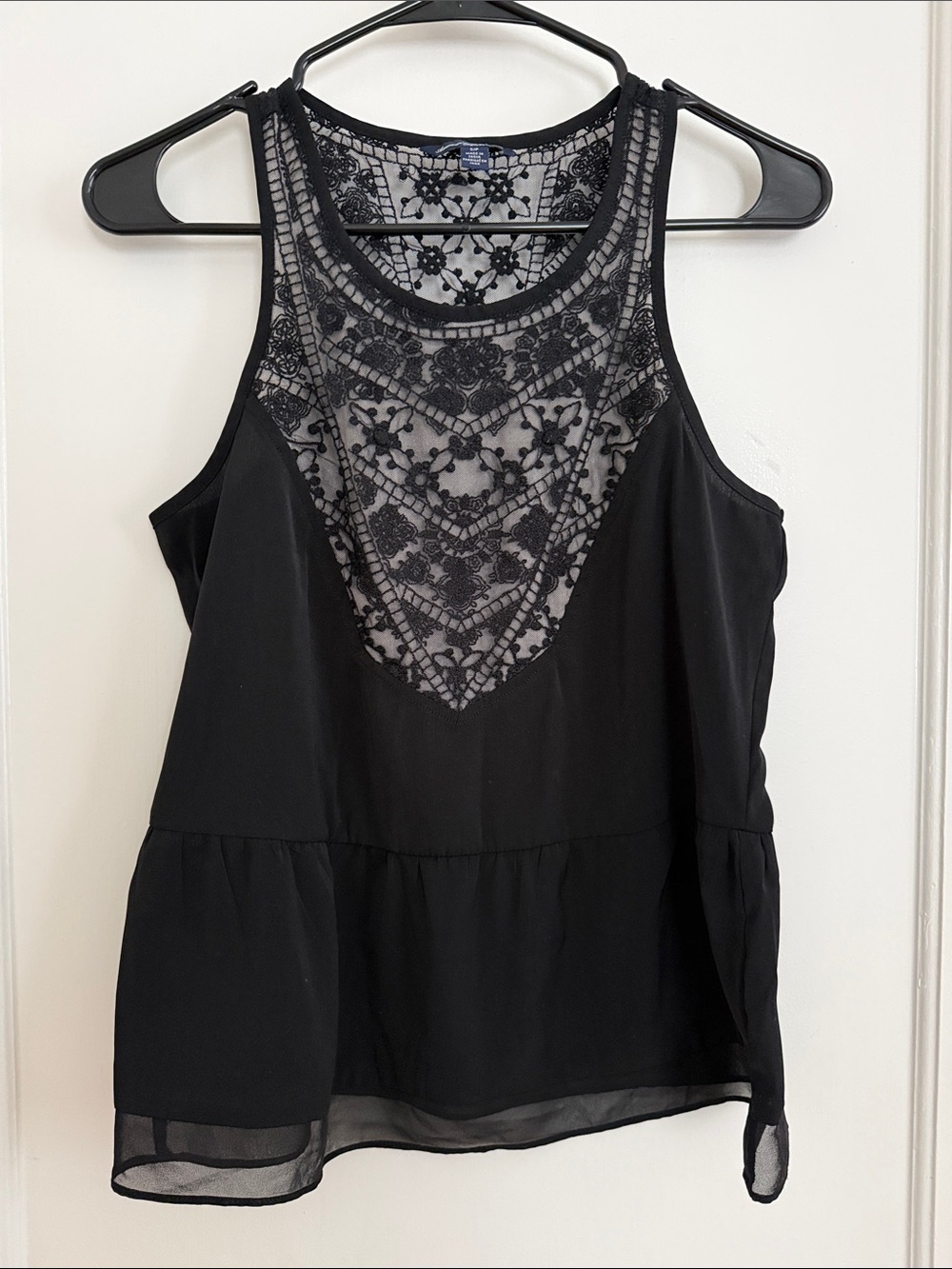 American Eagle•Lace-Inset Sleeveless Top•Size S